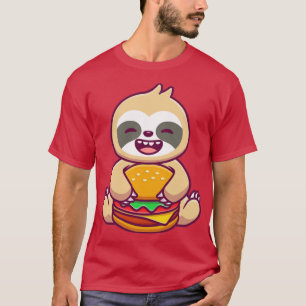 Cute Sloth Eating Burger T-Shirt