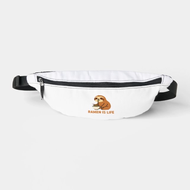 Cute Sloth Eating Ramen � Funny Noodle Lover Desig Fanny Pack (Front)