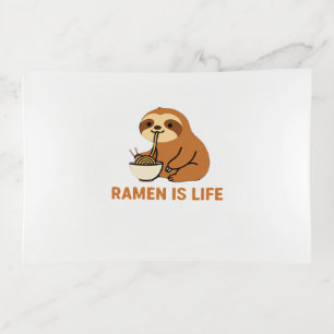 Cute Sloth Eating Ramen � Funny Noodle Lover Desig Trinket Tray