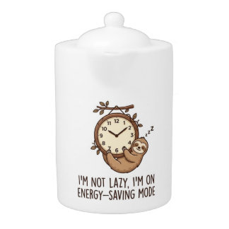 Cute Sloth Energy Saving Mode Funny Porcelain Teap Teapot