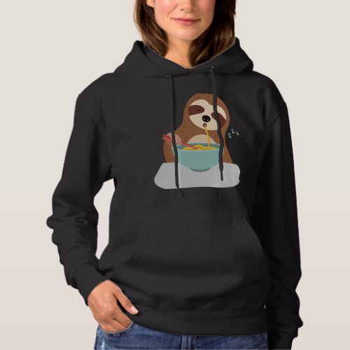 Cute Sloth Falls Asleep Eating Lazy Tired Monday Hoodie
