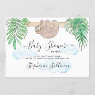 Cute Sloth Gender Neutral Baby Shower By Mail Invitation