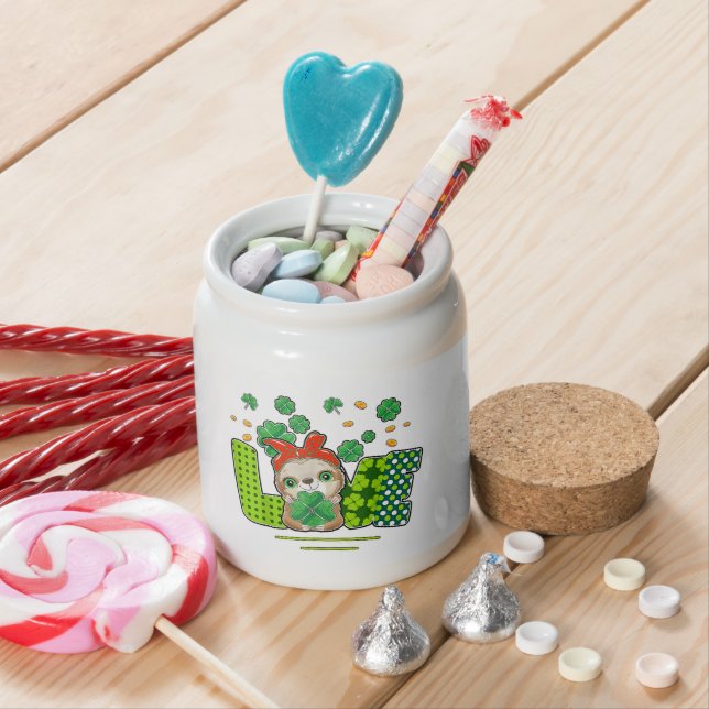 Cute Sloth - Gift For Animal Lover Ceramic Candy Jar (In Situ)