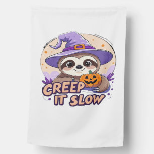 Cute Sloth Halloween Shirt � Funny Creep It Slow W House Flag