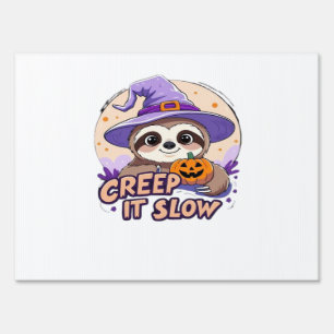 Cute Sloth Halloween Shirt � Funny Creep It Slow W Sign