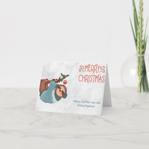 Cute Sloth Hanging from Tree Card