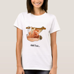 Cute Sloth Hanging In Add your Photo and Text T-Shirt