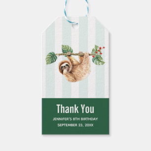 Cute Sloth Hanging Upside Down Thank You Gift Tags