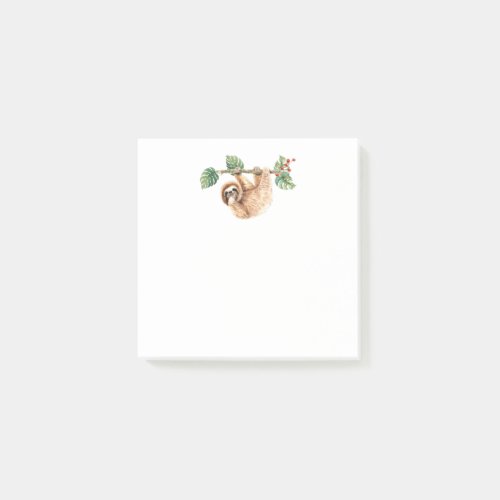Cute Sloth Hanging Upside Down Watercolor Post_it Notes