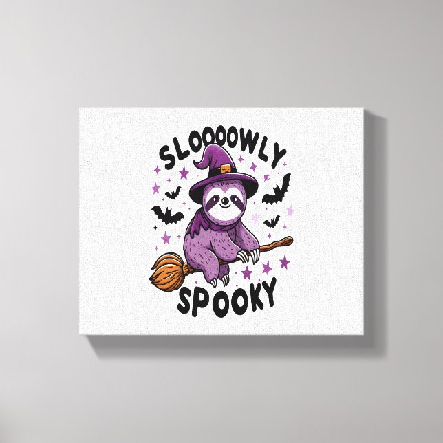 Cute Sloth Happy Halloween (2) Canvas Print (Front)