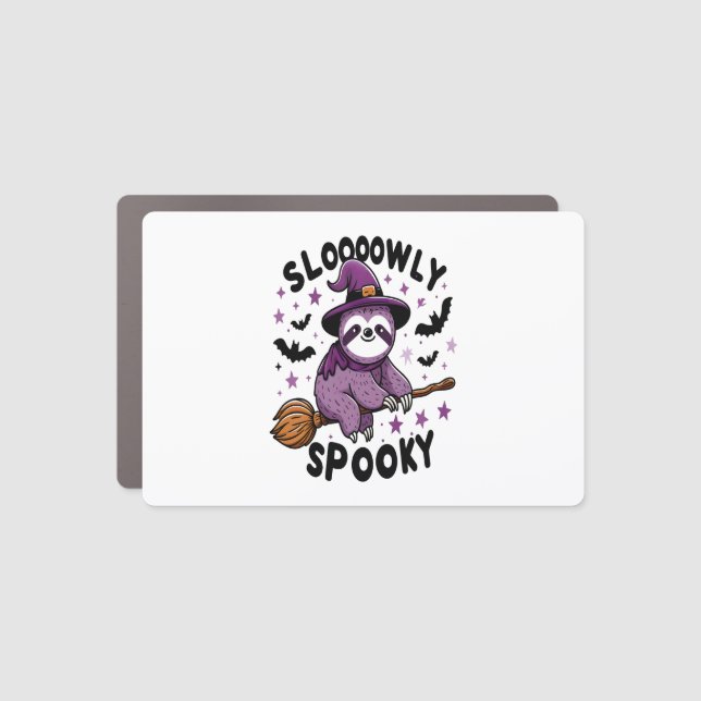 Cute Sloth Happy Halloween (2) Car Magnet (Front)