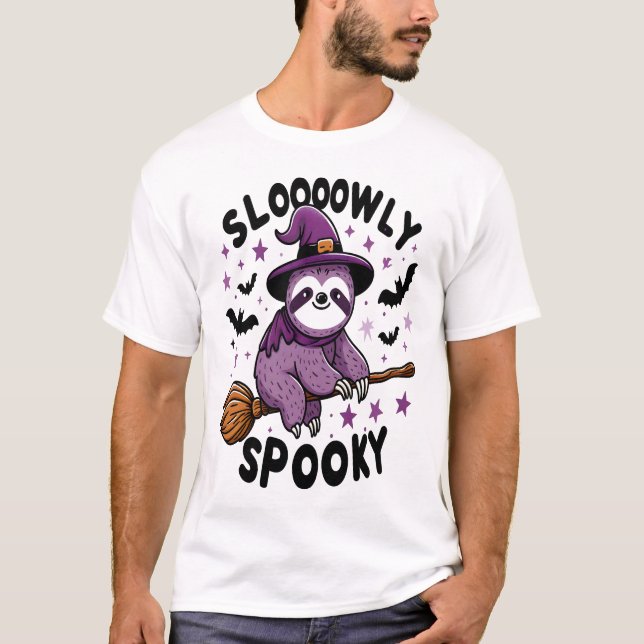 Cute Sloth Happy Halloween (2) T-Shirt (Front)