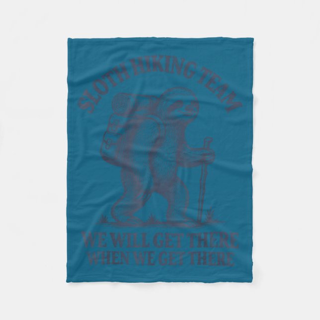 Cute Sloth Hiking Fleece Blanket (Front)