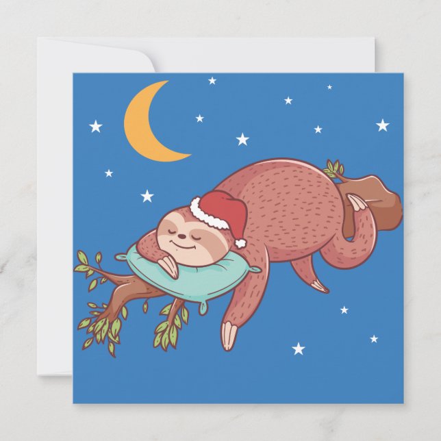 Cute Sloth Holiday Card (Front)