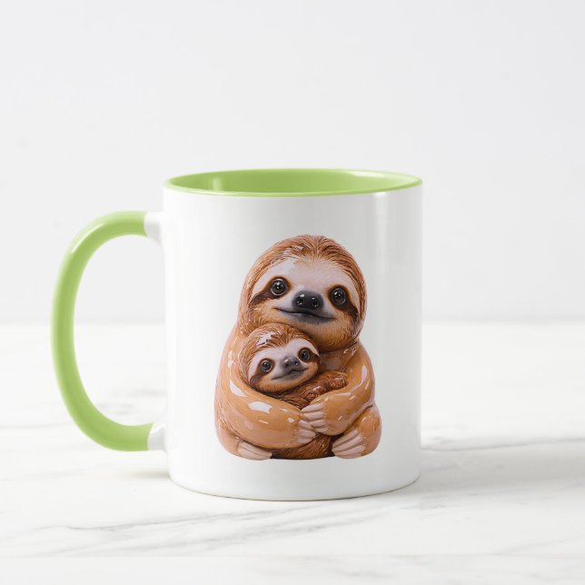 Cute Sloth Illustration Mug (Left)