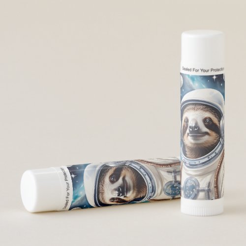 Cute Sloth in Astronaut Suit in Outer Space Lip Balm