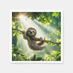 Cute Sloth In Sunbeams Napkins