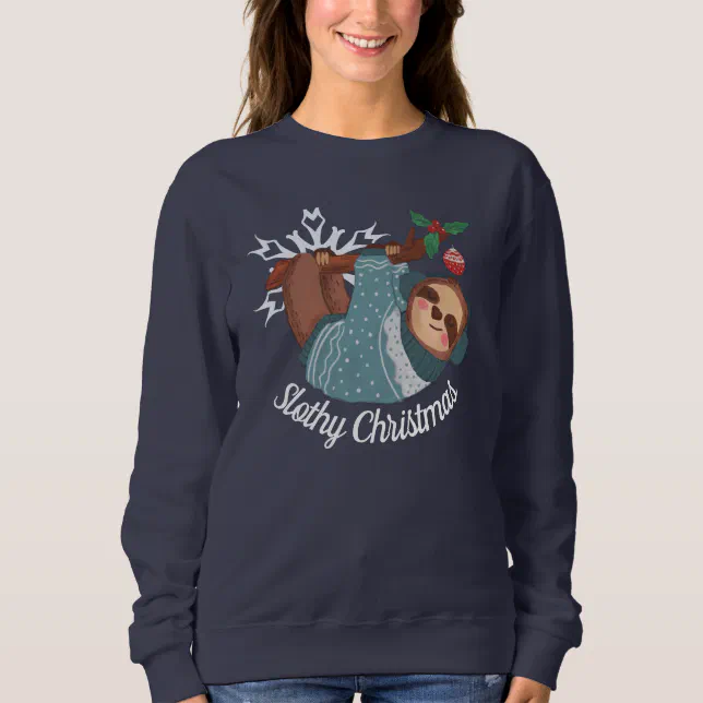 Cute Sloth in Sweater for a Slothy Christmas Zazzle