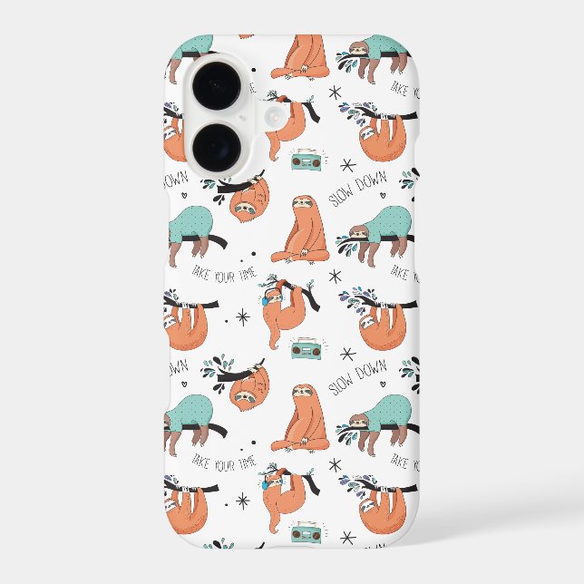 Cute Sloth Iphone Case (Back)