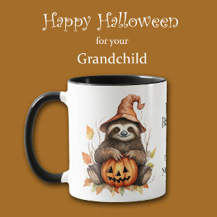 Cute Sloth Jack o' Lantern Kids Halloween Mug