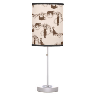 Cute sloth jungle pattern table lamp