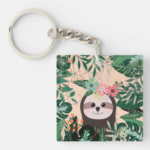 Cute Sloth Keychain