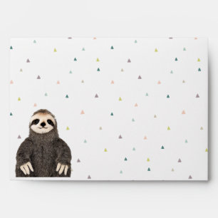 Cute Sloth Kid's Animal Birthday Baby Shower Envelope