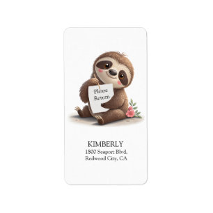Cute Sloth Label