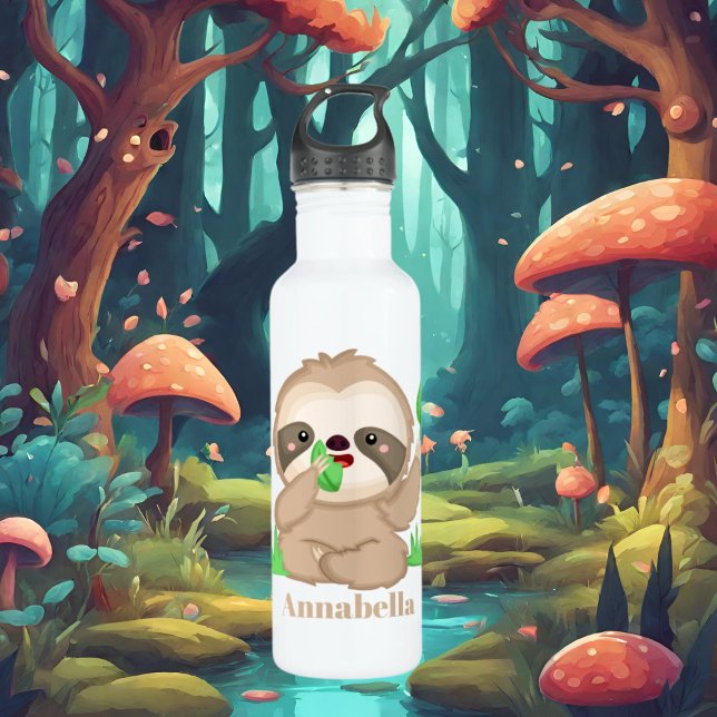 Cute sloth lover animal stainless steel water bottle (Creator Uploaded)