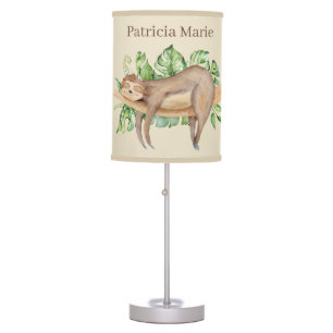 cute sloth lovers add name table lamp