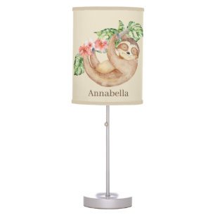 cute sloth lovers add name table lamp