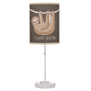 cute sloth lovers add text table lamp