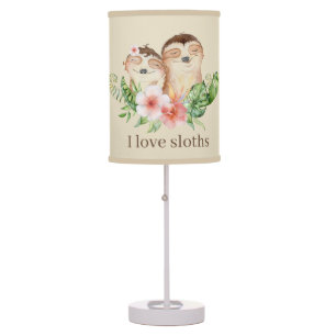 cute sloth lovers add text table lamp