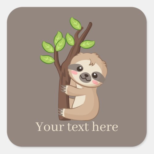 cute sloth lovers animal Square Sticker