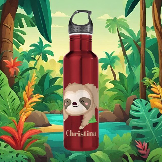 Cute sloth lovers animal stainless steel water bottle (Creator Uploaded)