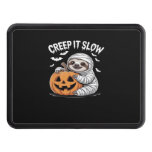 Cute Sloth Lovers Funny Halloween Pumpkin Essentia Hitch Cover