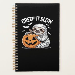 Cute Sloth Lovers Funny Halloween Pumpkin Essentia Planner