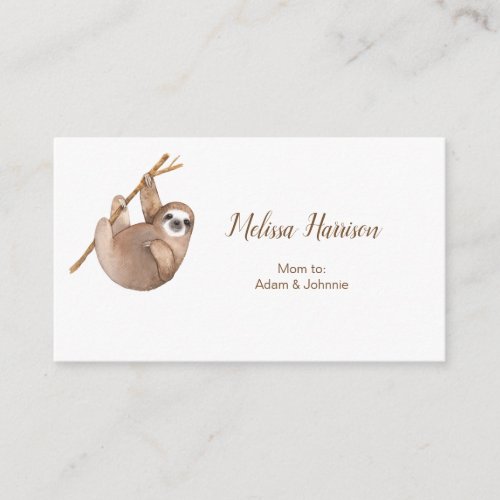 Cute Sloth Mommy Calling Card