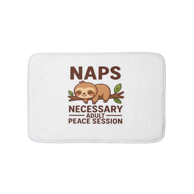 Cute Sloth Naps – Necessary Adult Peace Session Cl Bath Mat (Front)