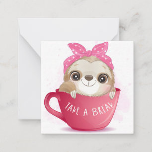 Cute Sloth Note Card
