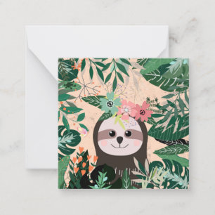 Cute Sloth Note Card