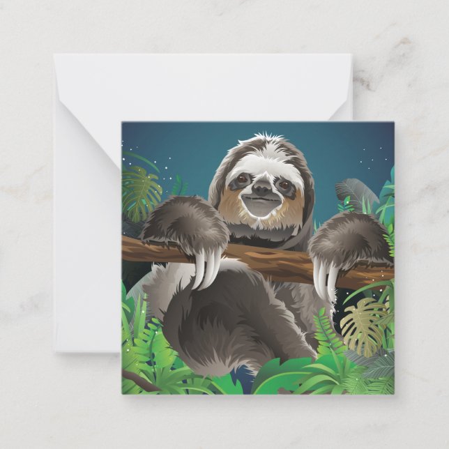 Cute Sloth Note Card (Front)