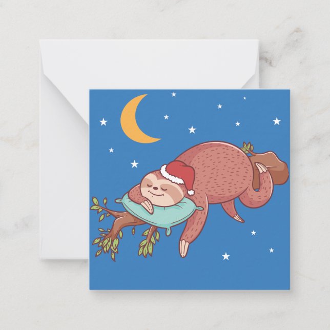 Cute Sloth Note Card (Front)
