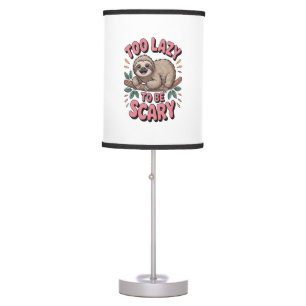 Cute Sloth on Branch with Playful Table Lamp