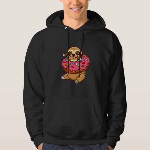 Cute Sloth On Donut Happy Donut Day 2022 National  Hoodie