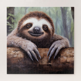 Cute Sloth on tree Jigsaw Puzzle