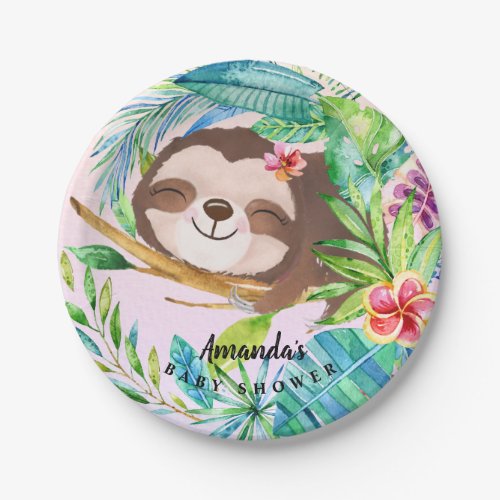 cute sloth Paper Plate