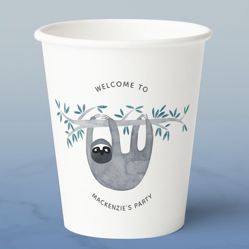 Cute Sloth Party Paper Cups