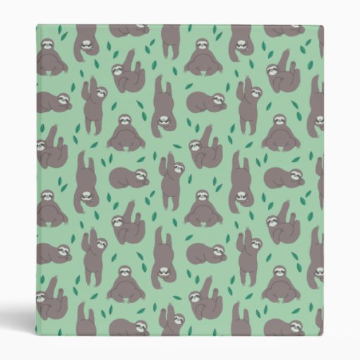 Cute Sloth Pattern | Add Your Name 3 Ring Binder | Zazzle