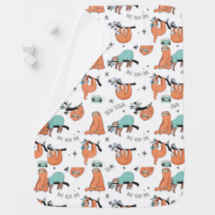 Cute Sloth Pattern Baby Blanket
